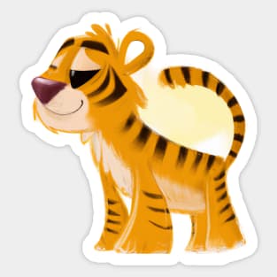 Cute Tiger Drawing Sticker